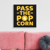 ポップコーンポップコーン食べ物食べ物愛好家グラフィックを渡す キャンバスプリント (インサイチュ (リビング))