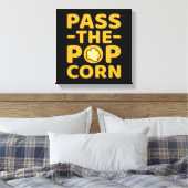 ポップコーンポップコーン食べ物食べ物愛好家グラフィックを渡す キャンバスプリント (インサイチュ (寝室))