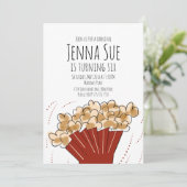 ポップコーンムービーアウトドアパーティー誕生日招待状 招待状 (スタンド正面)