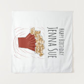 ポップコーンムービーアウトドアパーティー誕生日 タペストリー (正面(横))