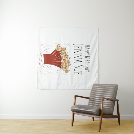 ポップコーンムービーアウトドアパーティー誕生日 タペストリー (インサイチュ(横))