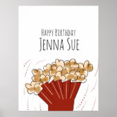 ポップコーンムービーアウトドアパーティー誕生日 ポスター (正面)