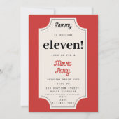 ポップコーンムービーチケットパーティー誕生日パーティーテーマ 招待状 (正面)