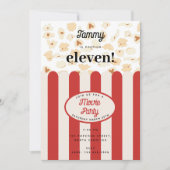 ポップコーンムービーパーティー誕生日パーティーテーマ 招待状 (正面)