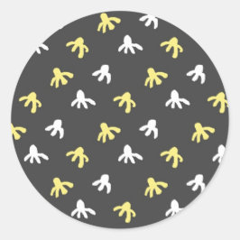 ポップコーンラウンドシール（ダークグレー&バターイエロー） ラウンドシール