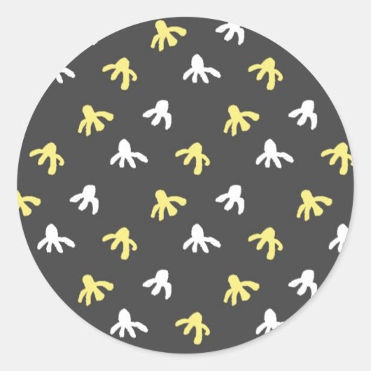 ポップコーンラウンドシール(ダークグレー&バターイエロー) ラウンドシール (正面)