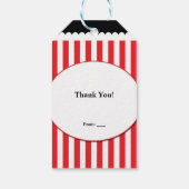 ポップコーンレッド&ホワイトストライプムービーパーティー ギフトタグ (裏面)