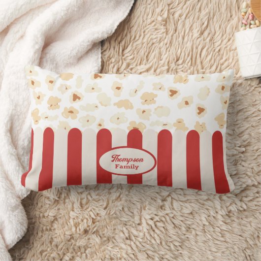 ポップコーンレトロ映画シネマモノグラム ランバークッション (ブランケット)