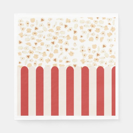 ポップコーンレトロ映画 スタンダードランチョンナプキン (正面)