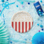 ポップコーンレトロ映画 ペーパープレート (パーティー)