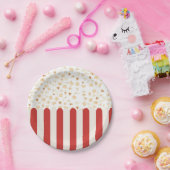 ポップコーンレトロ映画 ペーパープレート (パーティー)