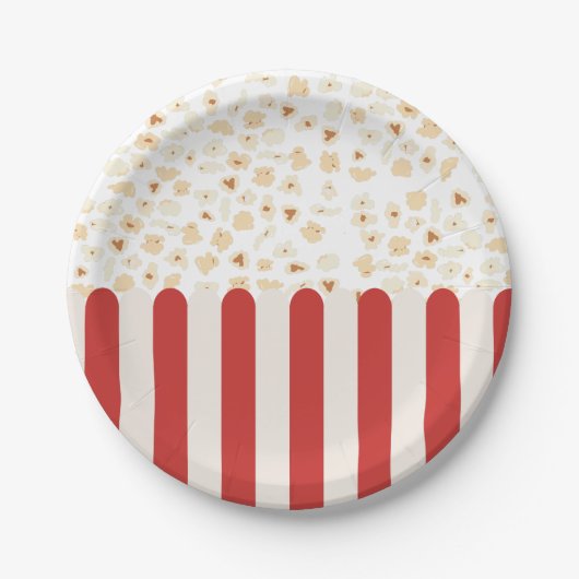 ポップコーンレトロ映画 ペーパープレート (正面)