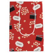 ポップコーンレトロ映画 ミディアムペーパーバッグ (裏面)