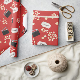 ポップコーンレトロ映画 ラッピングペーパー