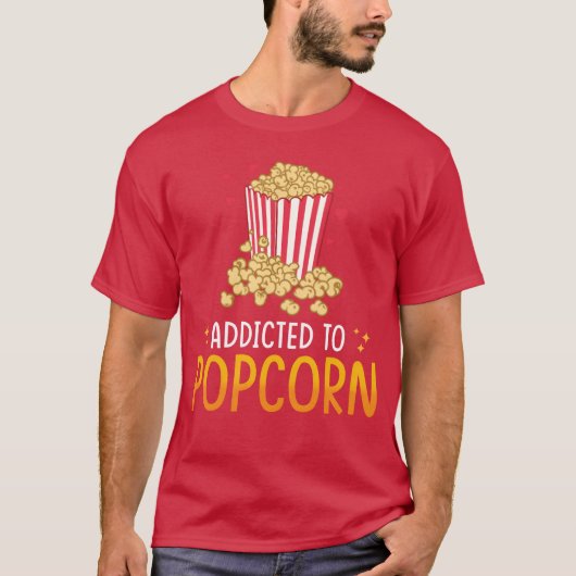 ポップコーン大好きギフト 面白い ポップコーンフレンド Tシャツ (正面)
