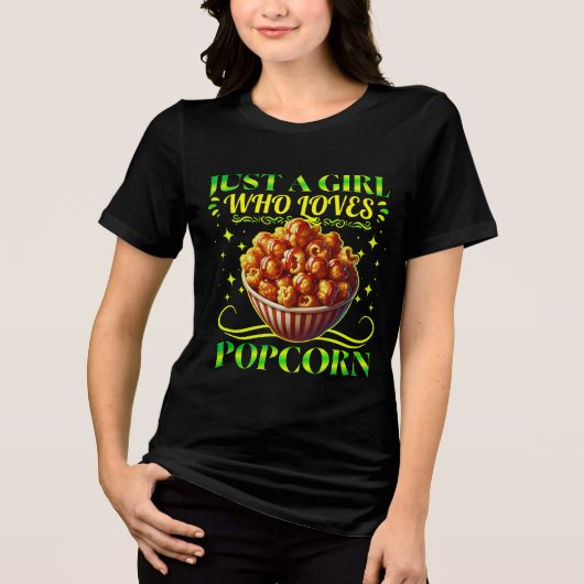 ポップコーン大好き女子 トライブレンドTシャツ (正面)