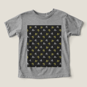 ポップコーン幼児のTシャツ(グレー&バターイエロー)