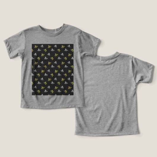 ポップコーン幼児のTシャツ(グレー&バターイエロー) (デザイン正面&裏面)