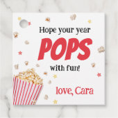ポップコーン新学期スクエアメッセージカード フェイバータグ (正面)