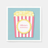 ポップコーン映画の夜の誕生日パーティー用品 スタンダードカクテルナプキン (正面)