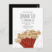 ポップコーン映画の屋外パーティー誕生日 ポストカード (正面/裏面)