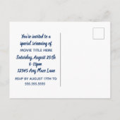 ポップコーン映画テーマの誕生日のパーティの招待状 インビテーションポストカード (裏面)