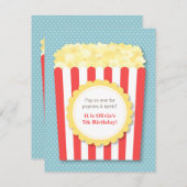 ポップコーン映画夜誕生会上の破裂音 招待状 (正面/裏面)