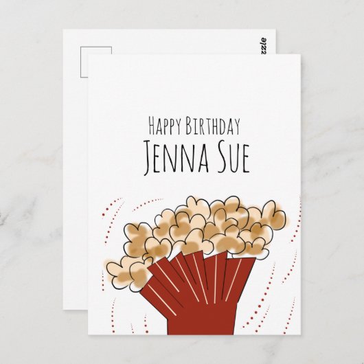 ポップコーン映画屋外パーティー誕生日 ポストカード (正面/裏面)