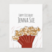 ポップコーン映画屋外パーティー誕生日 ポストカード (正面)
