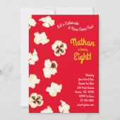 ポップコーン映画館子供の誕生日パーティー 招待状 (正面)