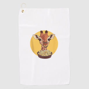 ポップコーン漫画の動物ユーモアとキリン ゴルフタオル