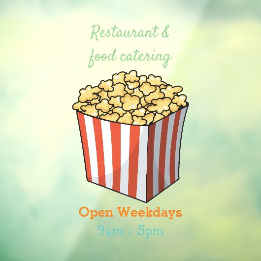 ポップコーン漫画イラストレーション ウィンドウサイン (シート3)