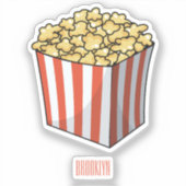 ポップコーン漫画イラストレーション シール (正面)