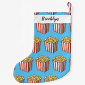 ポップコーン漫画イラストレーション スモールクリスマスストッキング (裏面)