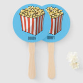 ポップコーン漫画イラストレーション ハンドファン (正面&裏面)