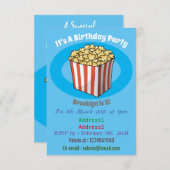 ポップコーン漫画イラストレーション 招待状 (正面/裏面)