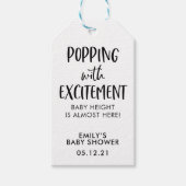 ポップコーン男女兼用メッセージカード、ベビーシャワー ギフトタグ (正面)