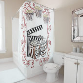 ポップコーン白いカーネルの子供たちのショーカーテン シャワーカーテン (インサイチュ)