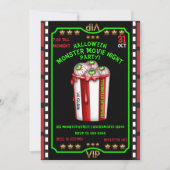 ポップコーン眼球ハロウィーン右の夜映画 招待状 (正面)