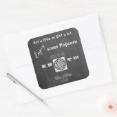 ポップコーン結婚のステッカー スクエアシール (封筒)