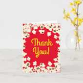 ポップコーン誕生日パーティー映画館 カード (黄色い花)