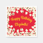 ポップコーン誕生日パーティー映画館 スタンダードカクテルナプキン (正面)