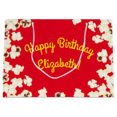 ポップコーン誕生日パーティー映画館 ラージペーパーバッグ (正面)