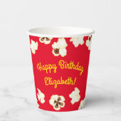 ポップコーン誕生日パーティー映画館 紙コップ (裏面)