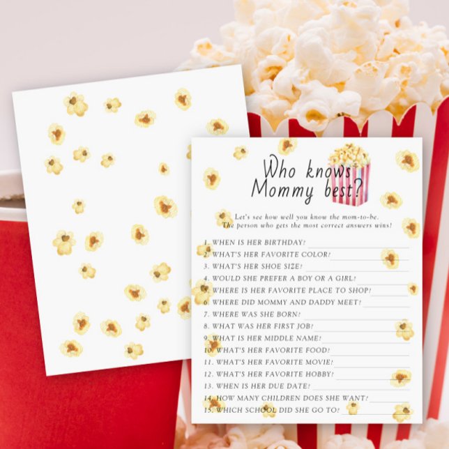 ポップコーン赤ちゃんシャワー誰がママのゲームを知っ最高のている (クリエイターアップロード済み)