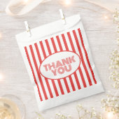 ポップコーン赤と白映画ストライプのテーマパーティー フェイバーバッグ (クリップ留めされた状態)