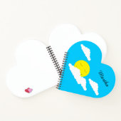 ポップコーン雲と笑顔の太陽:ハート型 ノートブック (内部)