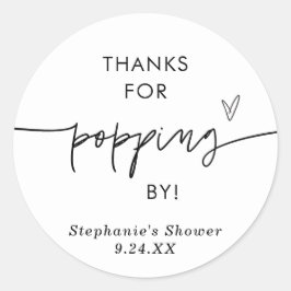 ポップコーン お礼 シール, 来てくれてありがとう お礼 ラウンドシール