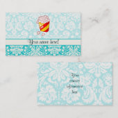 ポップコーン; かわいい 名刺 (正面/裏面)