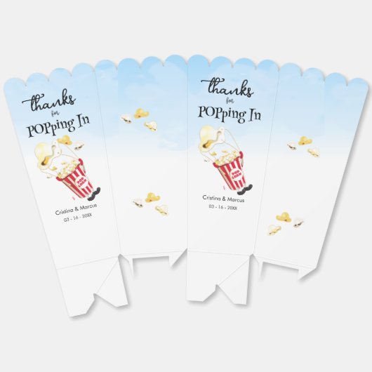 ポップコーン ウェディングに立ち寄ってくれてありがとう フェイバーボックス (見開き)